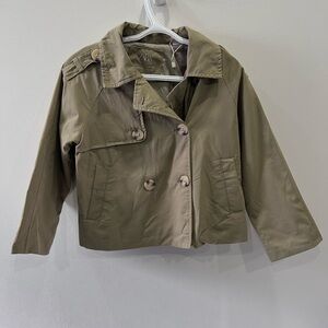 Zara Khaki Double-Breasted Trench Coat Size 4/5